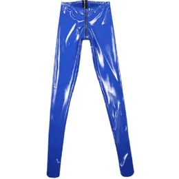 Capris Pantaloni da donna Capris Lattice Ammoniaca Collant Cerniera con apertura sul cavallo Skinny Performance sul palco Collant Panti Hose Ecopelle PVC S