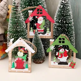 NEWChristmas Decorations Wooden Craft Laser Hollow Christmaes Tree Small Pendants Creative New Products Woodens Pendant Party LLD11331