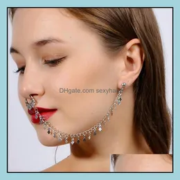 Anderer Körperschmuck Qiuboss 2021 Nasenohrring Mode Ohrstecker Edelstahl Piercing Ohrstecker für Frauen 1 Stück Drop Lieferung Gyrmc