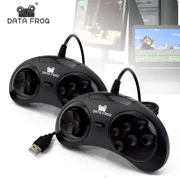 Data Frog 6 Przyciski Controller PC Gamepad Control SEGA 16 bitów MD Gry na komputerze / Mac USB Gaming Joystick