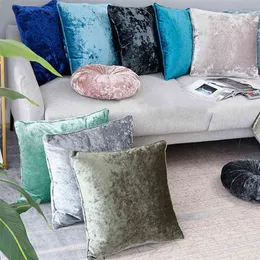 Velvet Poszewka Poszewka Moda Sofa Poduszka Kostka Meble Miękkie Dekoracje Pure 50x50 CM 210423