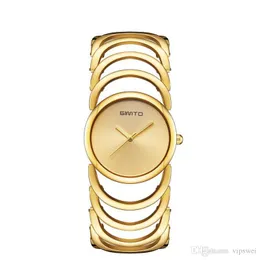 Woman fashion dress watches Hollow Bracelet strap hand Quartz watch simple design Good gift waterproof wristwatch Luxury high