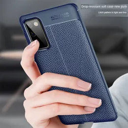 Przypadki do Samsung S20 FE M51 A42 A51 A71 5G Case Telefon dla Galaxy A41 A21S M31 Luksusowy Litchi Ziarna Wzór Miękki Silikonowa Cover Cover