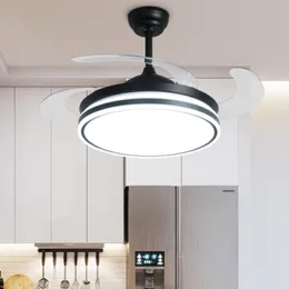 مراوح السقف LED LED FAN LAMP حديثة الحد الأدنى غرفة الطعام غرفة نوم معيشة Ventilador de Techo ديكور المنزل