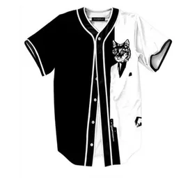 夏のファッションメンズジャージーレッドホワイトイエローマルチ3Dプリント半袖ヒップホップルースティーシャツ野球Tシャツコスプレコスチューム010