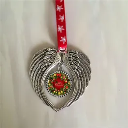 Sublimacja Christmas Ornament Dekoracje Angel Wings Kształt Puste Kontrola Gorąca Materiały eksploatacyjne Dostawy Nowy Styl Hurtownie SD13