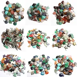 Mixed Natural Stone Gem Pendant Love Heart Star Charms Pendants for Jewelry Making Diy Bracelet Necklace Accessories