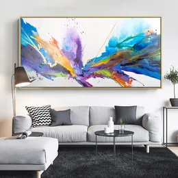 Abstract Art Blueberry Burst Watercolor Blue Canvas Painting Wall Art Prints For Living Room Abstract Clouds Art Prints Poster