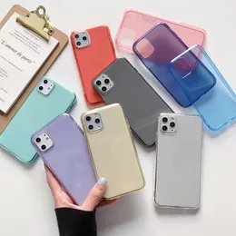 Transparent Candy Phone Case for iPhone 11 Pro 12 Max mini X XR XS 6 Plus 7 8 Plus Smooth Cover