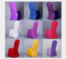 2021 3Dローズフラワーユニバーサルストレッチスパンデックスチェアカバー宴会パーティー宴会装飾アクセサリーエレガントな結婚式の椅子カバー
