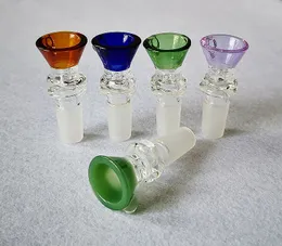 Colorful Glass Bowl Somking Accessories 14mm Male Joint Oil Dab Rigs Glass Bong Tobacco Tool HSB006