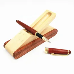 Wood Pen Case Folding Box With fountain pen , ballpoint pens Pencil Holder School Office Supplies Customized Your Logo