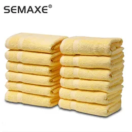 Semaxe handduk Set Luxury 100% Bomull Super Absorberande Mjuk och Tjock-A Pack med 12 Hushållshand 33 * 33 210728