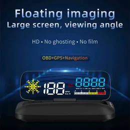 C5 OBD2 HUD Mirror Car Head Up Display GPS Navigation Digital Speedometer Projector Security Alarm Oil Temp Compass