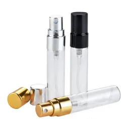 5ml Mini Przenośny Refillable Atomizer Atomizer Perfumy 5CC Puste szklane Perfumy Perfumy Spray Butelki Wody Pojemnik Kosmetyczny Opakowanie Butelka Butelka