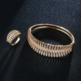 Cibo High-end Luxury Copper Quality Micro Inlay Zircon Bracelet Ring Mr Decorated Suit Contracted Temperament Q0717