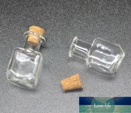 20sets/lot Mini Clear Cork Stopper Square Glass Bottles Jewelry Beads Display Vials Jars diy Containers Small Wishing Bottle