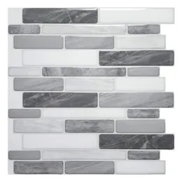 Art3d 30x30cm 3D Wall Stickers Grey Marble Design Self-adhesive Water Proof Peel and Stick Backsplash Tiles for Kitchen Bathroom, Wallpapers(10-Sheets)