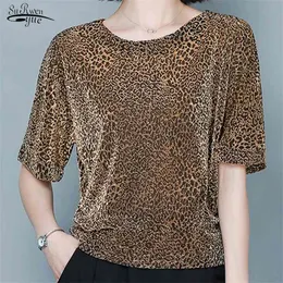 Sequin blouses röda glänsande kvinnor plus storlek kläder m-4xl kort ärm toppar mode elegant sommar 9197 210427