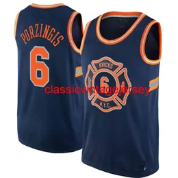 New Kristaps Porzingis Swingman Jersey # 6 Cosido Hombres Mujeres Jóvenes Baloncesto Jerseys Tamaño XS-6XL