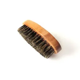 Beardborste för män Bamboo Boar Bristles Face Massage Shaving Borstar Comb Beards and Mustache FF032202