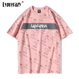 Casual tryckta män kvinnor rock björn t-shirt bomull lös populär tee rock hip hop rapper tröja tee tops