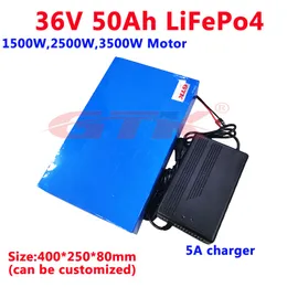 GTK 36V 50AH LifePo4 Pakiet akumulatorowy 40AH Akumulator do ładowania litowego do płyty strumieniowej elektrycznej tablicy surfingowej 2500 W 1500W 1500 W Silnik+5ACharger