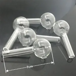 7 cm Cam Yağ Brülör sigara Boru Mini Kalın Pyrex Sigara Borular 30mm dia top ile Su Bong Aksesuarları Için Temizle Testi Saman cam borular