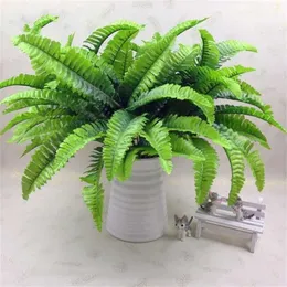 7 Forks Simulation Fern Grass Green Plant Artificial Persian Leaves Flowers Wall Hanging Plants Home Decoration Accessories 211120