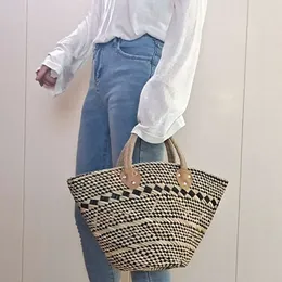 HBP Svart högkvalitativt kvinnor Straw Bag Oblique Grass Simple Casual Retro Handgjorda handväska Fashion Damer Stor CACCITY PURSE