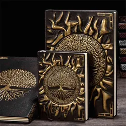 Vintage Tree of Life A5/A6 Diary Notebook Journals Handcraft Embossed Leather Bible Book Travel Planner School Office Gift 210611