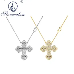 Slovecabin Original 925 Sterling Silver Korean Double Cross Move D Letter Chain Belle Epoque Zircon Women Fine Jewelry Gift