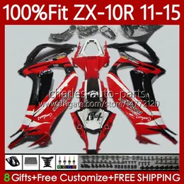 Kawasaki Body Ninja ZX 10R 1000CC 10 R 2011-2015 101NO.10 Red Stock Blk ZX-10R ZX1000 C ZX10R 11 12 13 14 15 ZX-1000 2011 2012 2013 2014 2015 2015 OEM 페어링