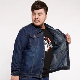 Enkel Casual Mäns Jacka Loose Denim Coat Stor Asiatisk Storlek M-8XL För 150 kg Fat Guy Vêtements de Grande Taille Pour Hommes