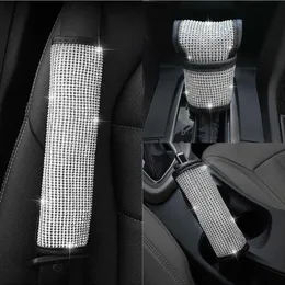 3 sztuk / zestaw samochodów Handbrake Cover Gear Pokrętło Shifter Cover Auto Car Hamule Hamulec Hamulce Hamulec Pas Hamulec Pokrywa Pink / Fioletowy