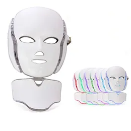 7 kolorów elektryczna maska na twarz z diodami LED Maski na twarz Maszyna IPL Terapia światłem Trądzik szyi Uroda Terapia fotonowa