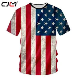 CJLM USA Flaga T-shirt Mężczyźni Sexy 3D Tshirt Drukuj Paski Flaga Amerykańska Męska T Shirt Lato Topy Z krótkim rękawem Tees Plus Rozmiar 7XL 210322