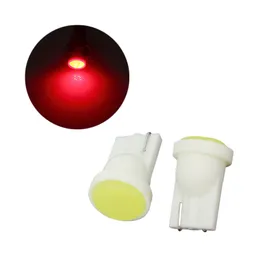 100 sztuk / partia Red T10 W5W 168 194 Super Bright COB Frytki Żarówki samochodowe do automatycznego szerokości Lampy wskaźnikowe czytanie światła 12V