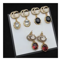 10style Fashion Earring Designers Earrings Double G Earrings For Ladies Diamond Ear Stud Highly Quality Luxurys Earings Brands Gold Ear Stud
