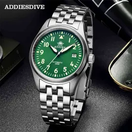 Добавить погружение Pilot Watch Автоматические механические часы для дайвера C3 светящиеся мужские часы Vivers Sapphire Crystal 200M Dive Watch NH35 210329
