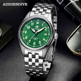 Addies Dive Pilot Watch Automatic Mechanical Diver Watch C3 Luminous men's watches divers Sapphire Crystal 200m dive watch NH35 210329