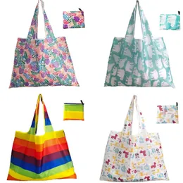Borsa per la spesa del supermercato pieghevole protezione ambientale riutilizzabile grande borse da borse di fiori borse di stoccaggio borse 14 colori T500548