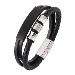 Bangle Drop Black Wrap Woven Fashion Handmade Men Bracelets Male Women Leather Bracelet Wholesale Jewelry Gift