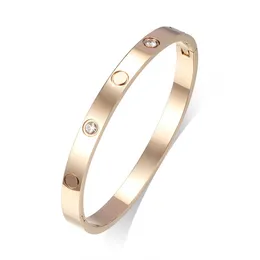 Braccialetti con polsini in acciaio al titanio da 6 mm Bracciale in oro Sier e Rose Donna Uomo Braccialetti Coppia Regalo per amante dei gioielli con scatola