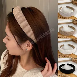 Simples All-Match de malha cabelos de cabelos de moda retro headband largo doce cabeça elegante cabeça headwear mulheres acessórios de cabelo