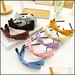 Schmuck Jewelrycute Bogen Weibliche Knoten Stirnbänder Für Mädchen Candy Farbe Haarbänder Hoop Frauen Adt Einfache Feste Haar Aessories Drop Lieferung 2021