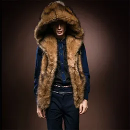 men's fur vest coat mink slim fit man 211207