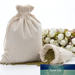 50 pcs 100% algodão cordão sacos rústicos algodão musselina sacos de natal favores favores saco bolsa de embalagem de jóias aceitar personalizar o preço de fábrica