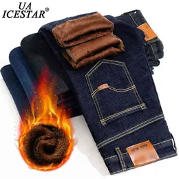 UAICESTAR Men Brand Winter Jeans Flannel Stretch High Quality Jean Trousers Casual Fashion Pants Spring 's 210716