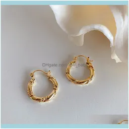 Jewelryryfrench Style nickleelead twisted curve small gold milatated hoop earrings for women ladies daily Jewelry hie drop Delivery 2021 x1jw7